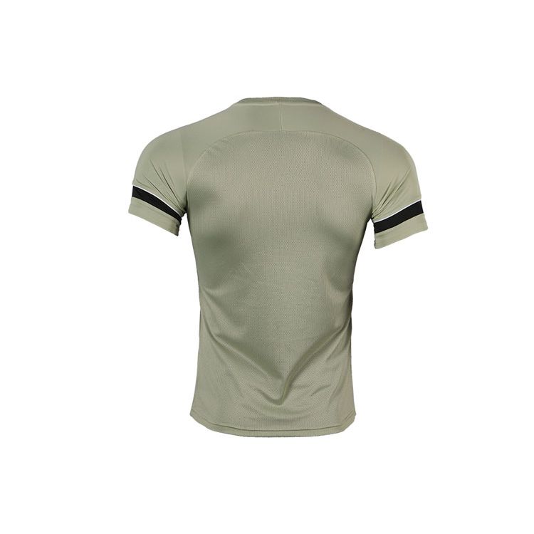 Nike Dri-FIT Academy Knit Soccer Cuff Color-Block Embroidered Short Sleeve T-Shirt Men Tops Olive-Green CW6102-371
