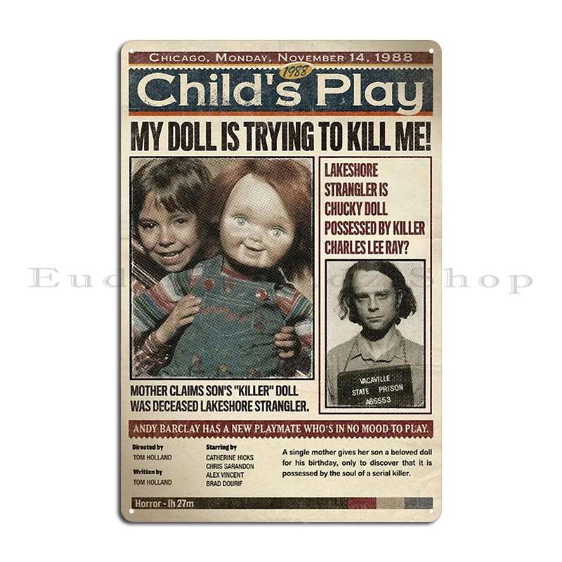 

Немає більше Mr. Хороший Хлопець Чакі Ретро Фільми Хороші Хлопці Пожежник Дитячі Ігри Чакі Метал Вечірка Печера Кіно Кіно Бляшана Табличка Постер 30x40cm(11.8x15.7inch)