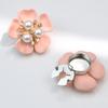 Flower Cufflinks Faux Pearl Rhinestone Flower Button Covers for Women Dress Shirts Crafting DIY Embellishments Gifts