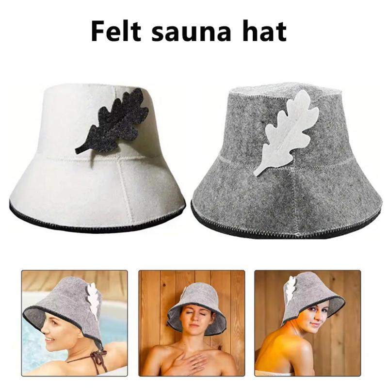 1Pcs Felt Head Protection Bath Anti Heat Free Size  Style Shower Cap Sauna Hat Sauna Vaporarium Accessories