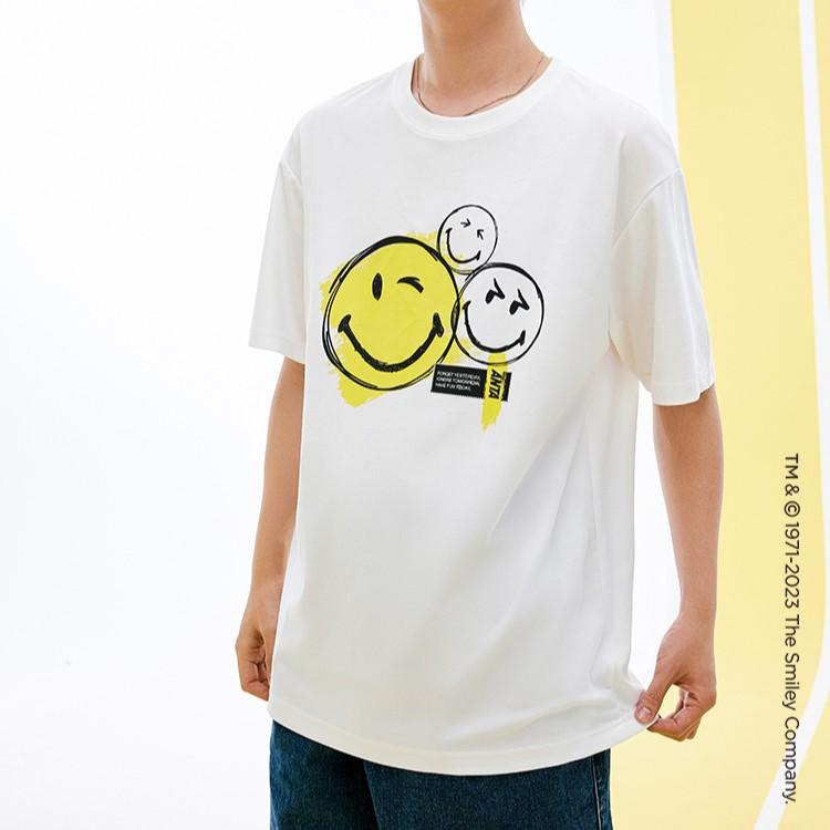 Anta x SmileyWorld Life Collection T Shirt Unisex White 152328142-1