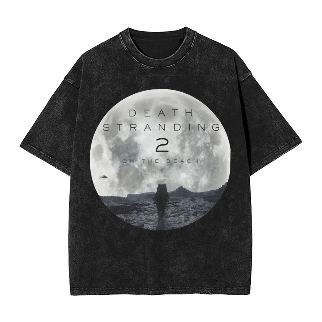 Death Stranding Keeping On Printe T Shirt Harajuku Hip Hop Washed TShirts Men Women Clothing Cotton Short Sleeve Tees Tops