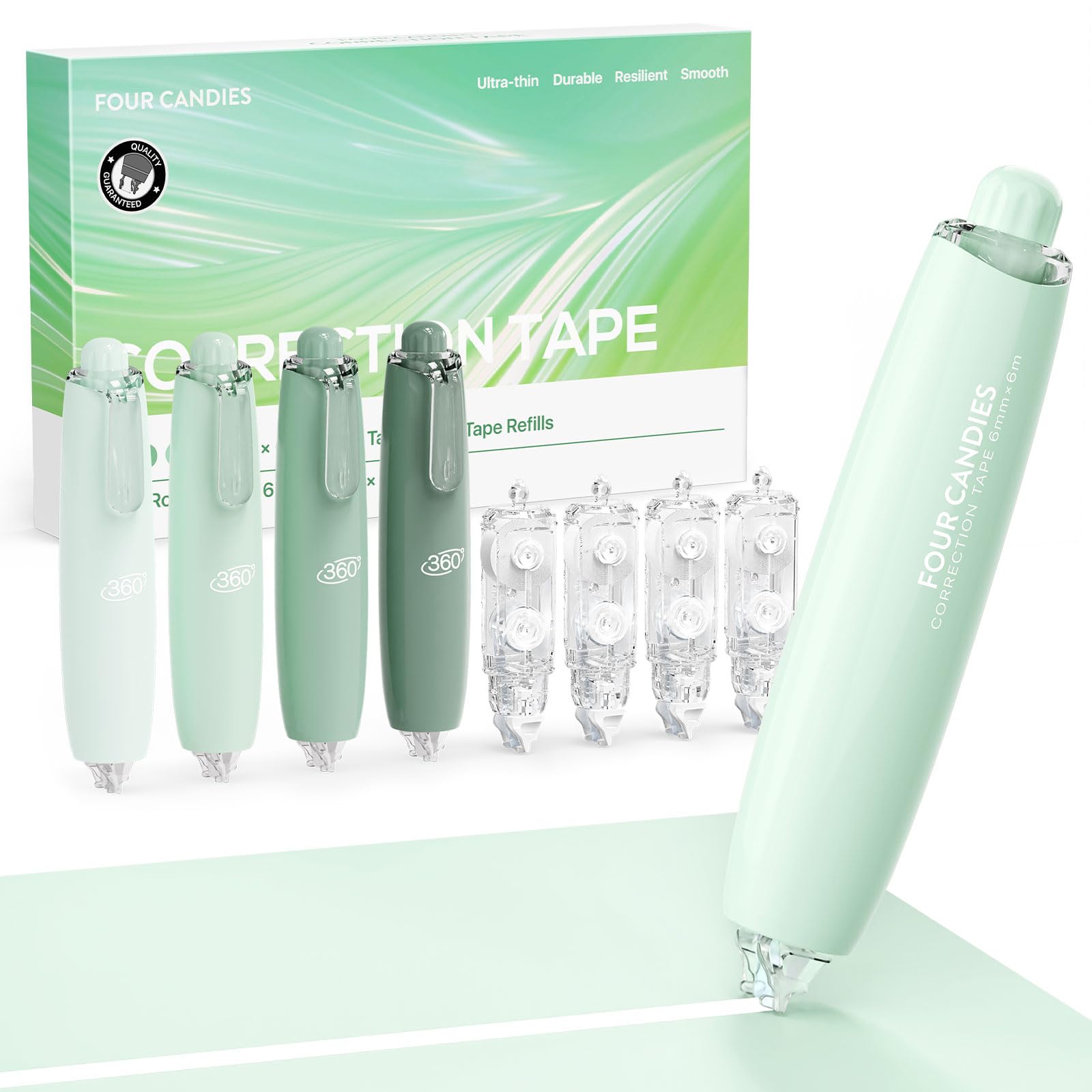 

Four Candies Correction Set of 4 Tape, Green, зелёный