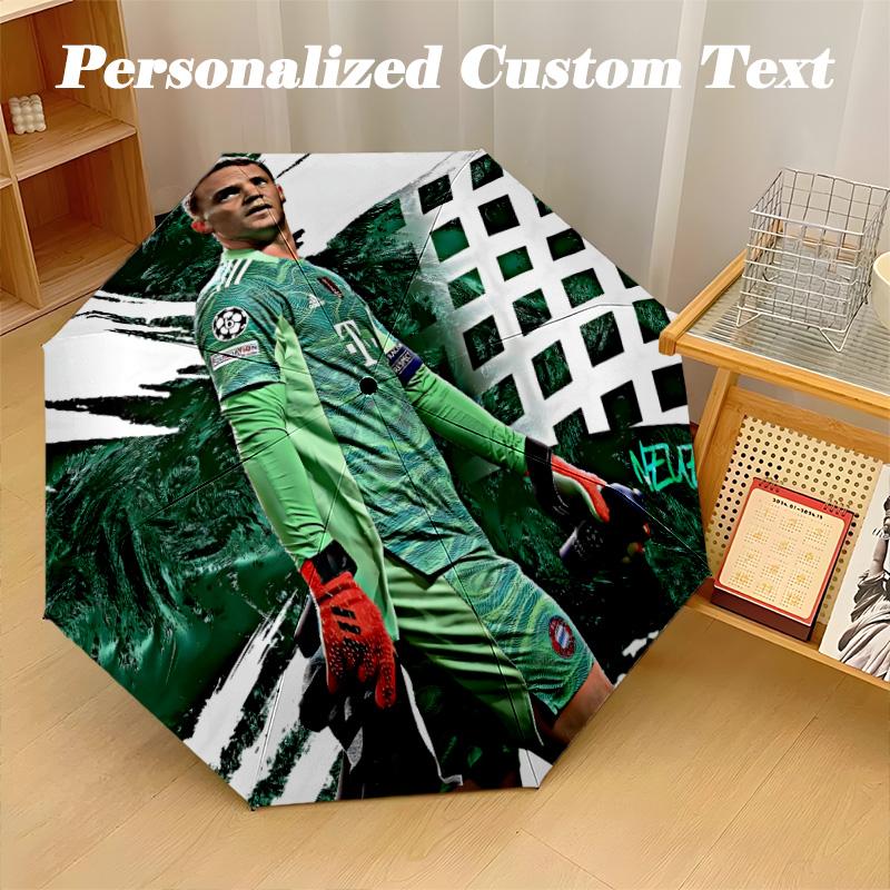 8‑Rib Automatic Umbrella, Manuel Neuer Design Foldable Umbrella for Sun Rain Protection Travel