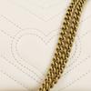 Gucci GG Marmont Gold Logo Distressed Quilted Leather Mini Crossbody Bag Women Bags White 476433-DSVRT-9022