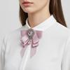 Luxury Design Rhinestone Bow Tie Red Ribbon Fabric Tie Gift Women Crystal Tie  Wedding Host