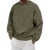 Men's Vintage Cotton Long Sleeve Round Neck Shirt Casual Daily Top