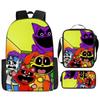 Poppyplaytime Mochila Escolar para Estudante Conjunto de Três Peças Mochila Bolsa Estojo