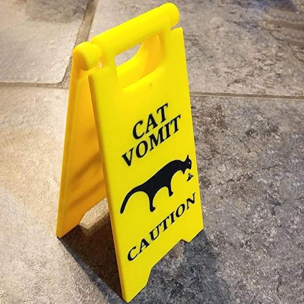 2 PCS Safety Dog Vomit Sign Wet Floor Cat Vomit Sign Funny Warning Sign Decoration