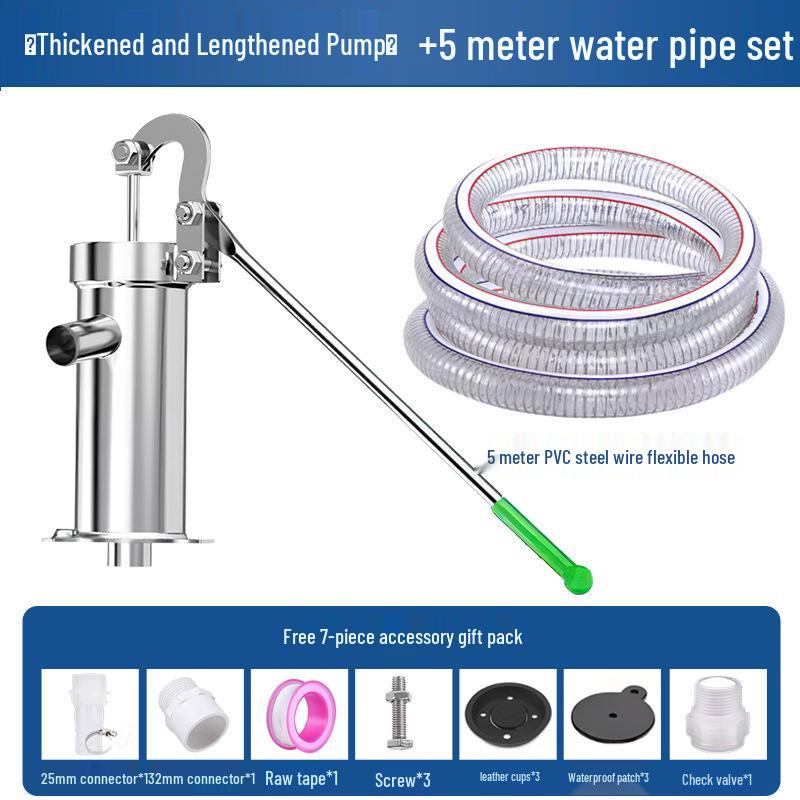 Landelijk Ouderwets Gietijzeren Handbediende Roestvrijstalen Putpomp
