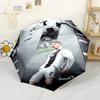 Soccer Player Celebration Automatic Umbrella Sturdy 8-Rib Shaft Sturdy Construction All-Season Use Vibrant Pattern Umbrella