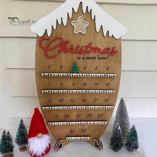 Christmas Advent Calendar House Smooth Edge Burr-Free 25 Days Countdown Calendar Wall Art Decoration