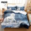 Girls Unicorn Flower Duvet Cover Cartoon Bedding Set Microfiber 3D Print Comforter Cover King Full For Kids Teen Bedroom Decor