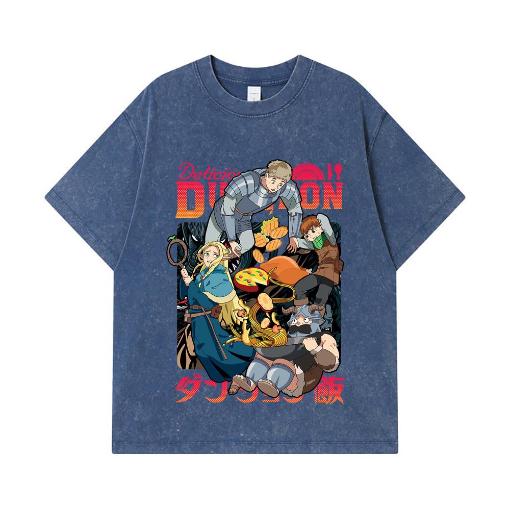 

275 GSM Washed T-shirts 100% Cotton Delicious in Dungeon V1 Print Unisex Heavy Cotton T Shirt 2XL