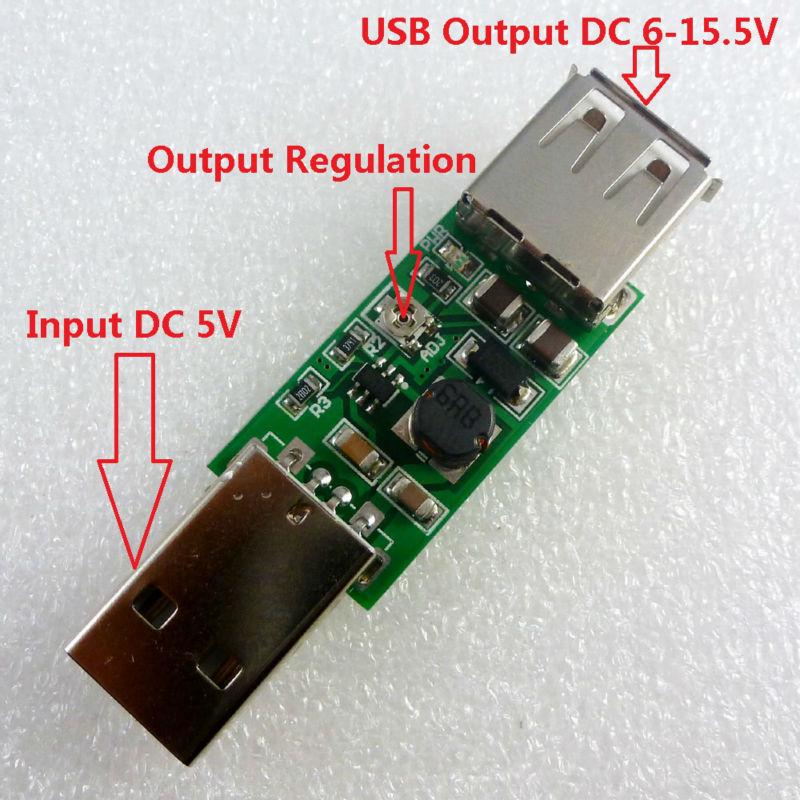 DC-DC USB 5V auf 6-15V Aufwärtswandler Boost-Konverter Spannungsregler Modul Einstellbare Ausgangsspannung DC 6V 7V 8V 9V 12V