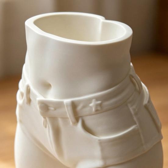 Butt Pen Holder, 3D Printed Female Form Pencil Cup, Body Art Booty Shaped White Desk Organizer for Home Office Supplies