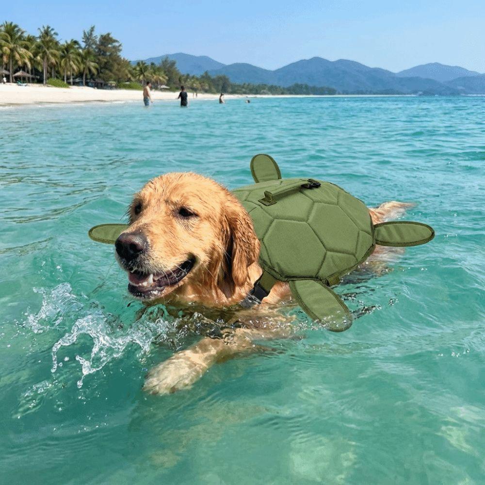 Costume da Bagno per Cani a Forma di Tartaruga Maniglia Portatile Abbigliamento da Surf per Cani Attività Acquatiche