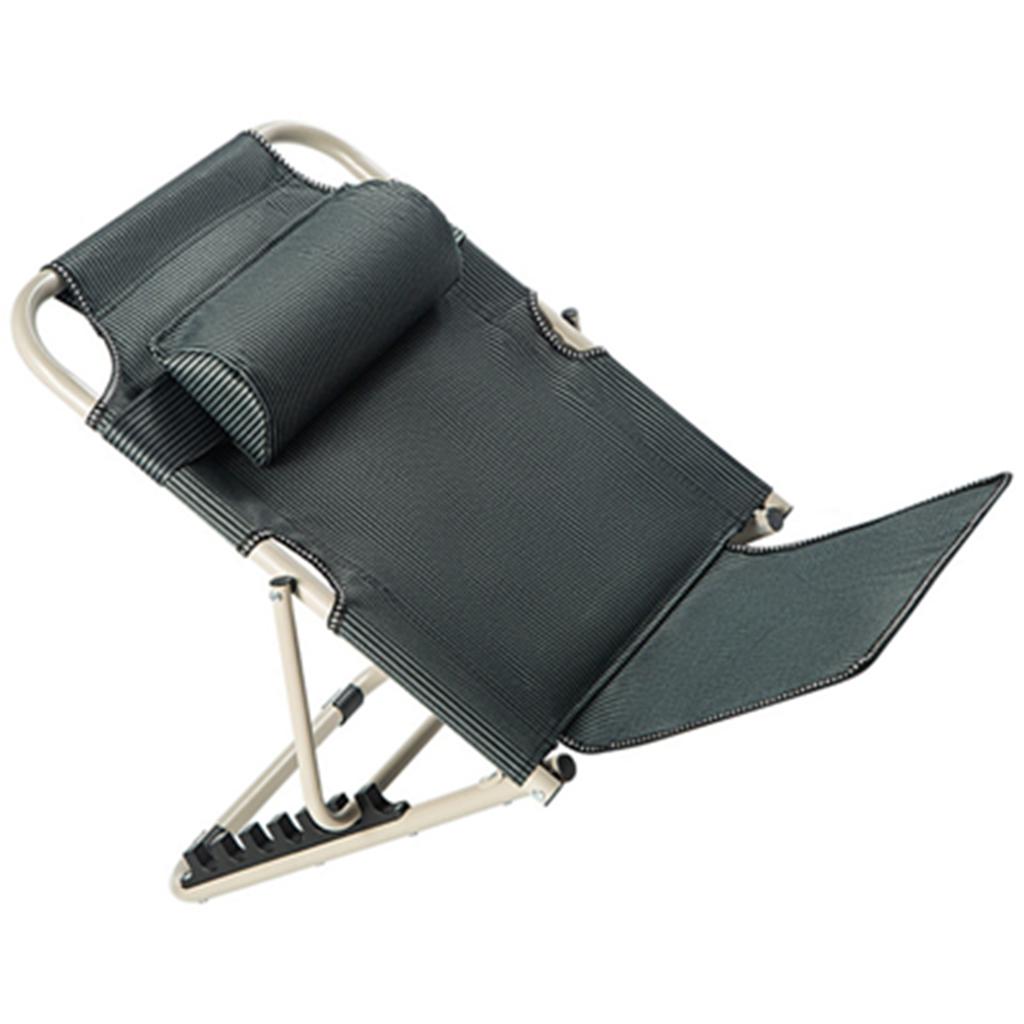 Dossier de lit Multi-Angle Réglable Support Stable Pliable Chaise de Lit avec Oreiller pour Personne Âgée Handicapé Bleu Foncé