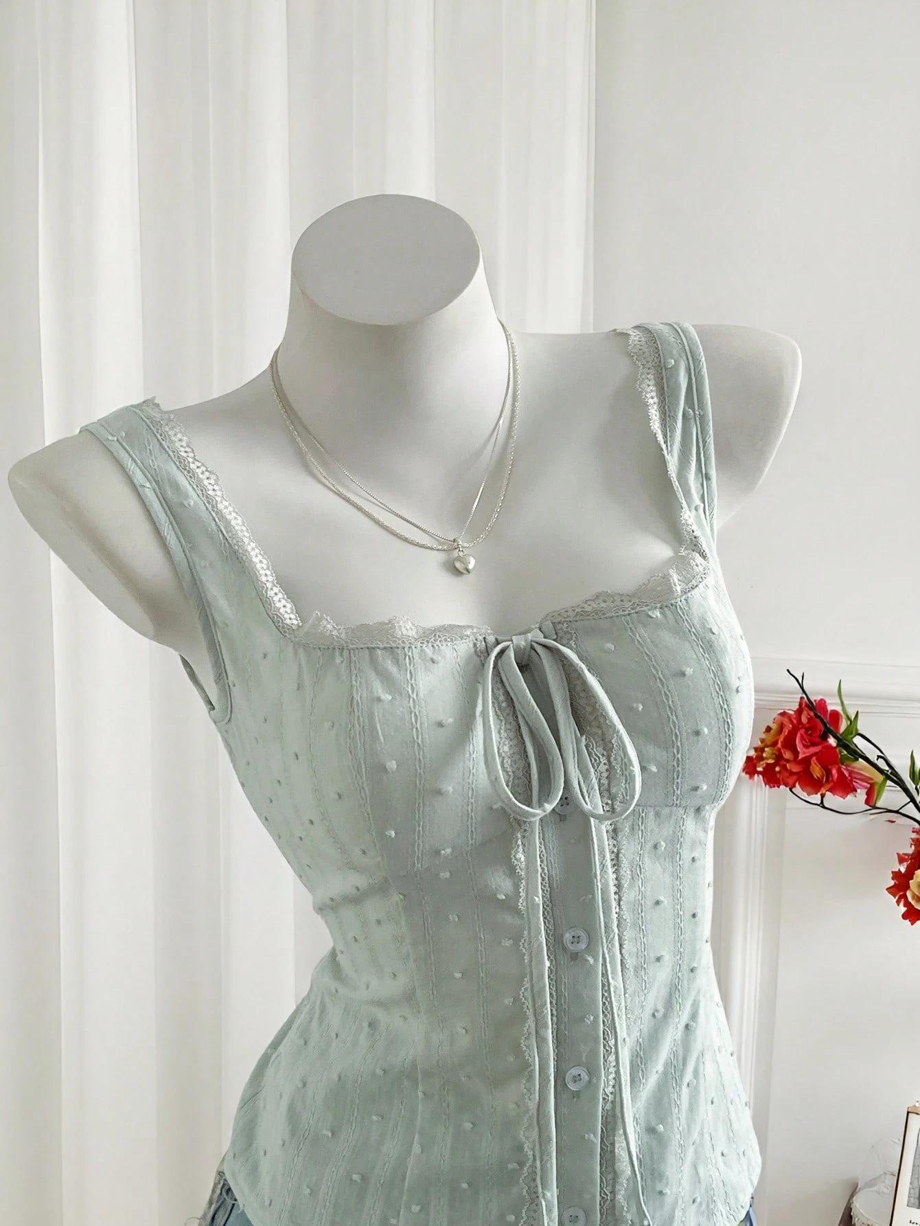 Elegant Summer Commuter Top: French Seaside Chic Women s Camisole XL [130-145] синий