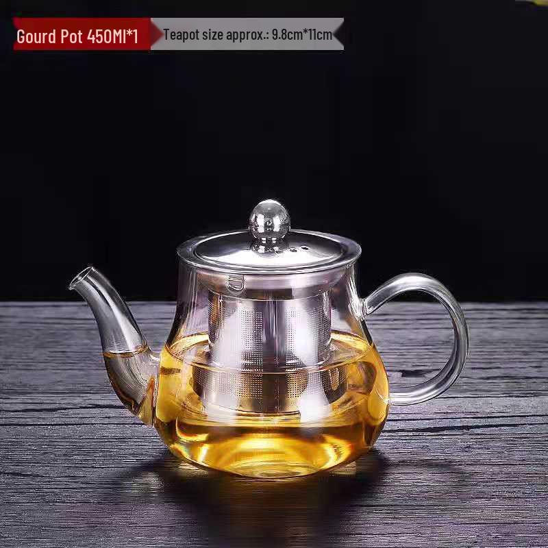 Thickened Glass Household Teapot with Tea and Water Separation Filter