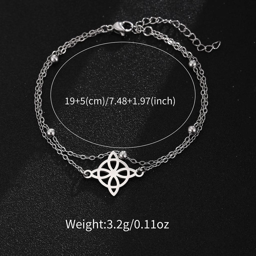 Hot-selling geometric hollow design bracelet set, double-layer stacked jewelry, simple and versatile jewelry