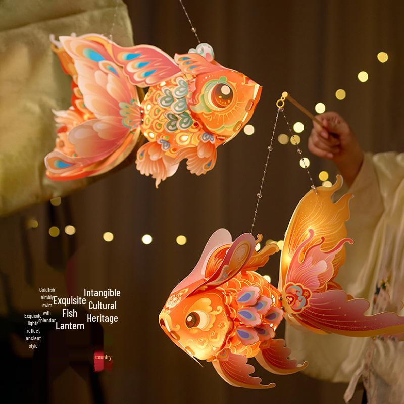 Handmade Koi Fish Lantern Kit: Children's Ancient-Style, Luminous Goldfish