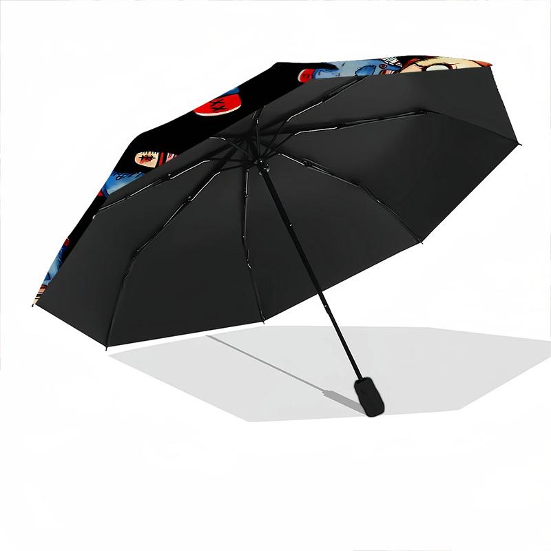 1 PC Automatic Folding Umbrella - Chucky Pattern Portable Foldable Design With 8 Ribs Christmas Birthday Gifts