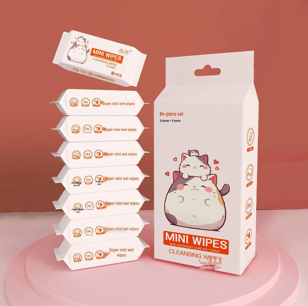 Portable Mini Baby Wipes: Disposable Hand & Mouth Cleaning for Infants & Toddlers