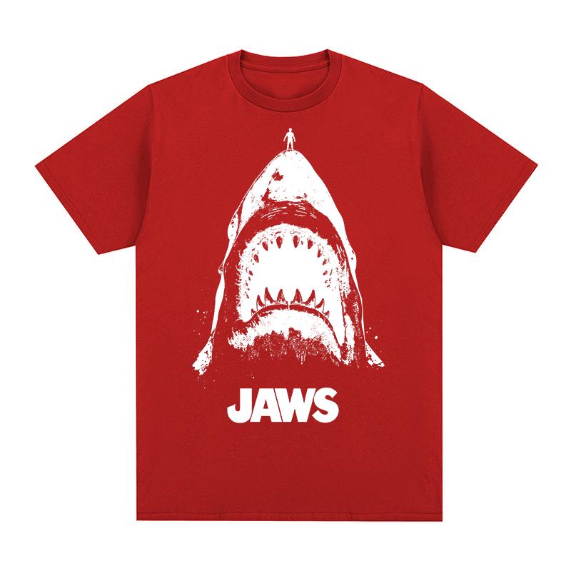 Jaws Vintage Tshirt Amity Island Welcomes You Shark fin Movie Cotton Men T shirt New Tee Tshirt Womens Tops S