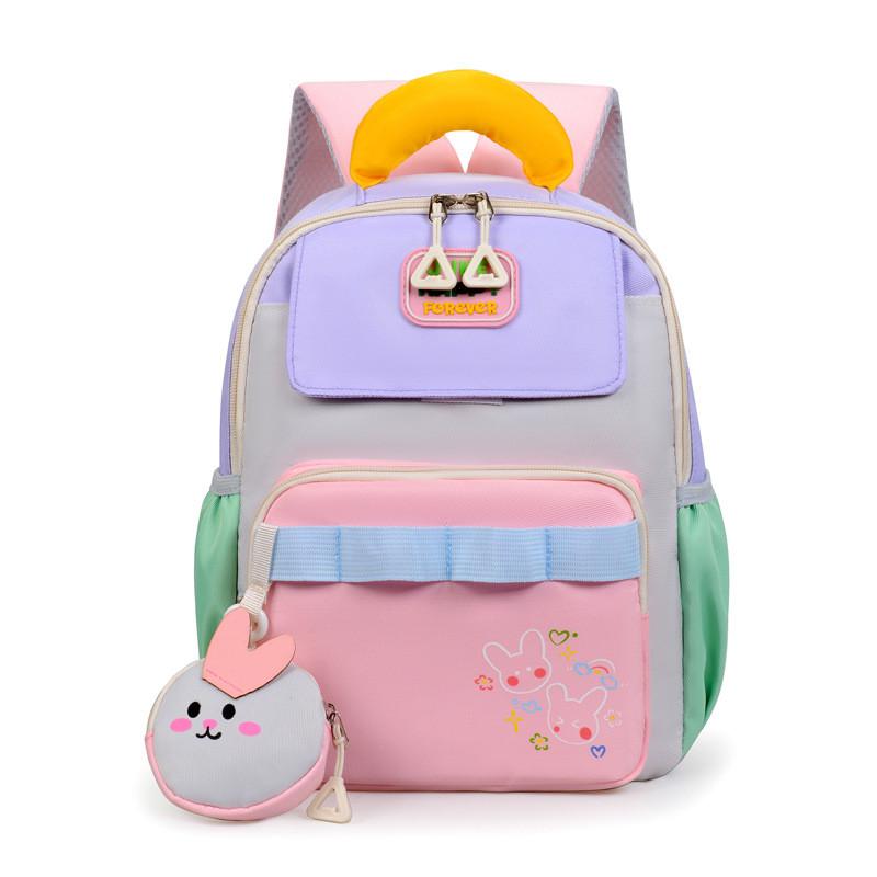 

Kids School Backpack With Breathable Nylon Material And Colorful Letter Pattern For Elementary School Children