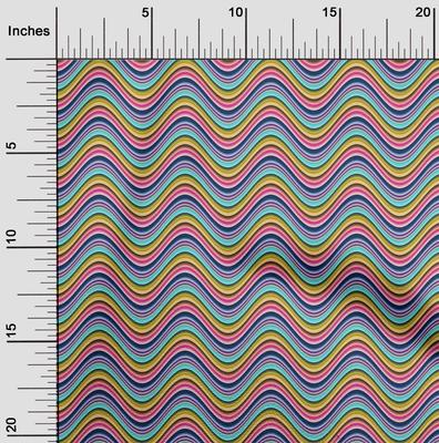 Cotton Flex Fabric Serpentine Stripe Print Sewing Fabric BTY 40 Inch