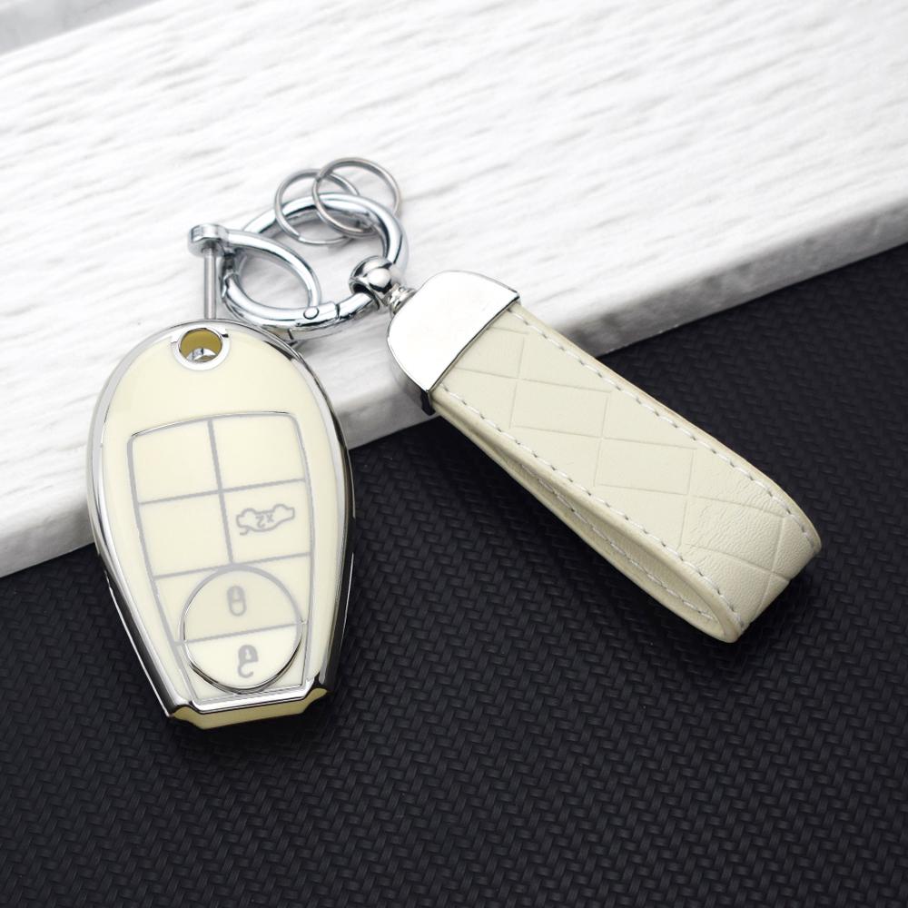 Silvery Soft TPU Car Key Case for Jeep Grand Cherokee for Dodge Ram Durango Magnum Chrysler Anti-scratch Key Bag Car Accessories