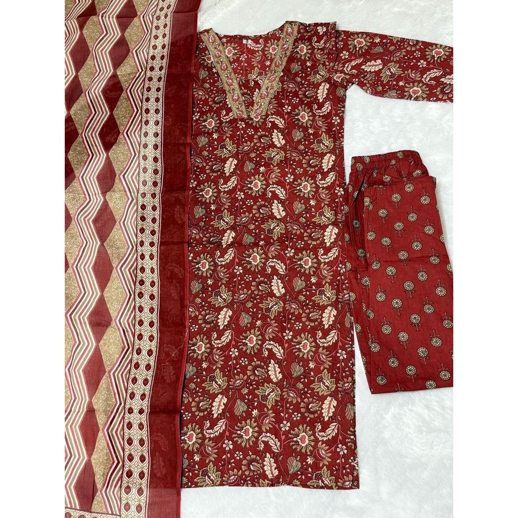 Women Party Wear Top Tunic Kurti Pant Dupatta Set Indian Bollywood Salwar Suit SC-2162
