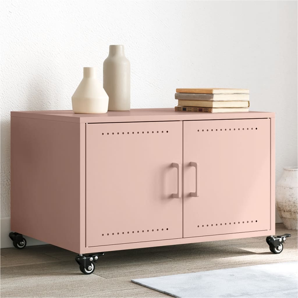 Pink Coffee Table 68 X 50 X 43.5 Cm Steel