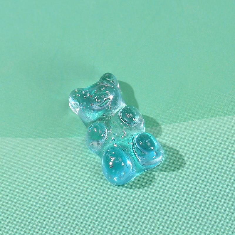 Dwukolorowe brokatowe misie żywiczne akcesoria do DIY etui na telefon