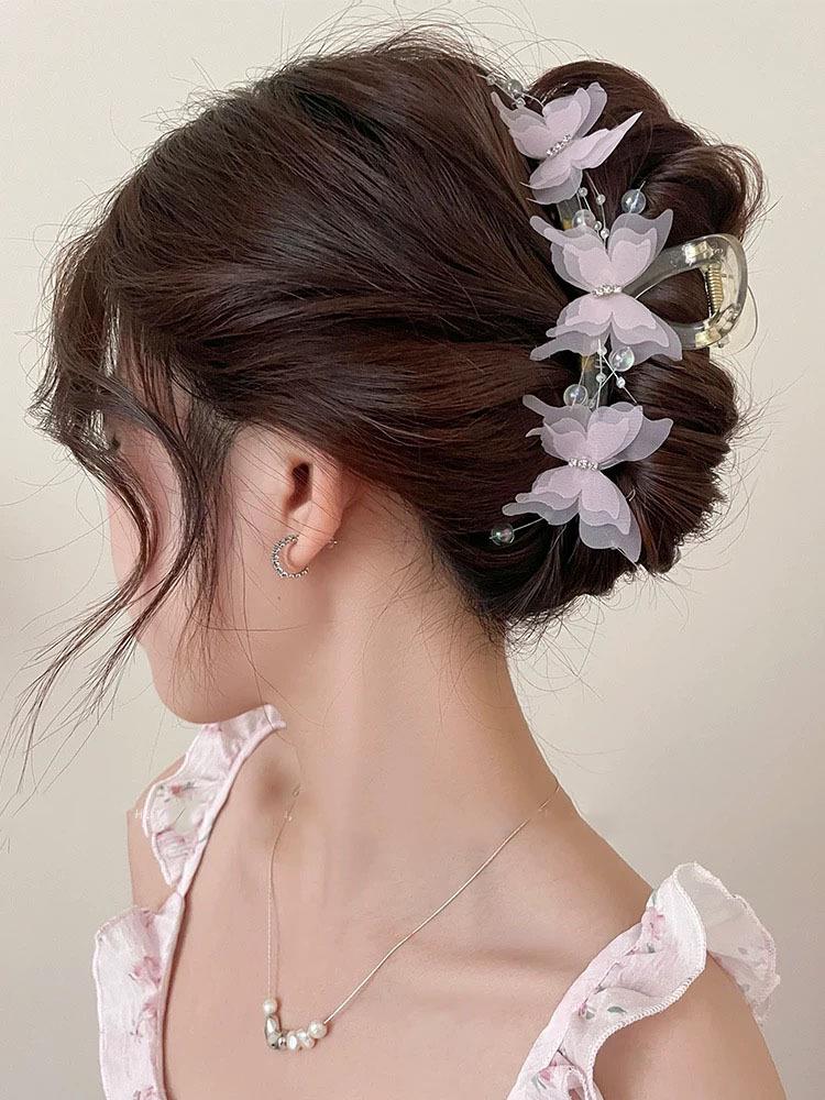 Korean Style Polka Dot Bow Shark Hair Clip - Elegant & Versatile