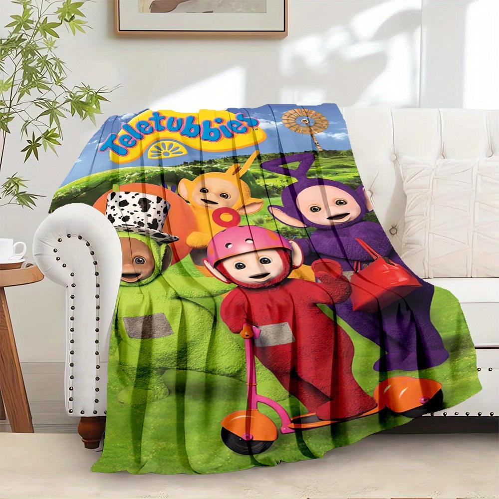 1pc Teletubbies,Outdoor,FunDigital Print Fleece Blanket - Contemporary Style, Suitable for All Seasons, Perfect for Home, Travel, or Camping