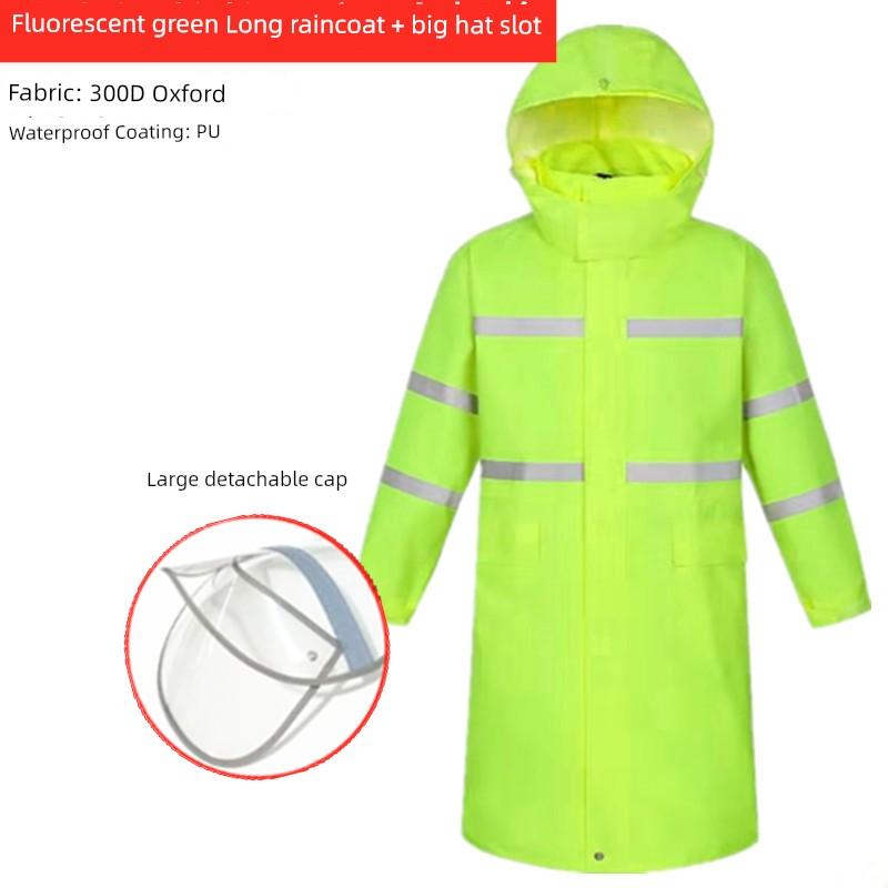 Rainproof Long Reflective Raincoat Adult Breathable Sanitation Property Security Duty Labor Protection Trench Coat Full Body Raincoat