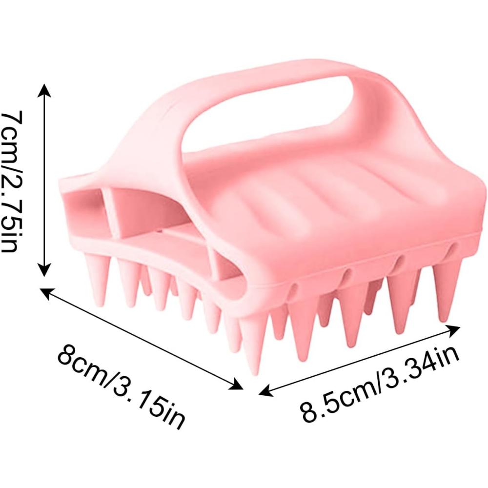 Silicone Scalp Cleaning Brush, Lightweight Manual Brush Head Tool, Dry and Wet Hair Washing and Exfoliation, Soft Grip Hair Care
