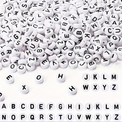 48Pcs/Lot 4*7m A-Z 26Letter Round Flat Alphabet Spacer Beads For Jewelry Making Handmade Diy Bracelet Necklace