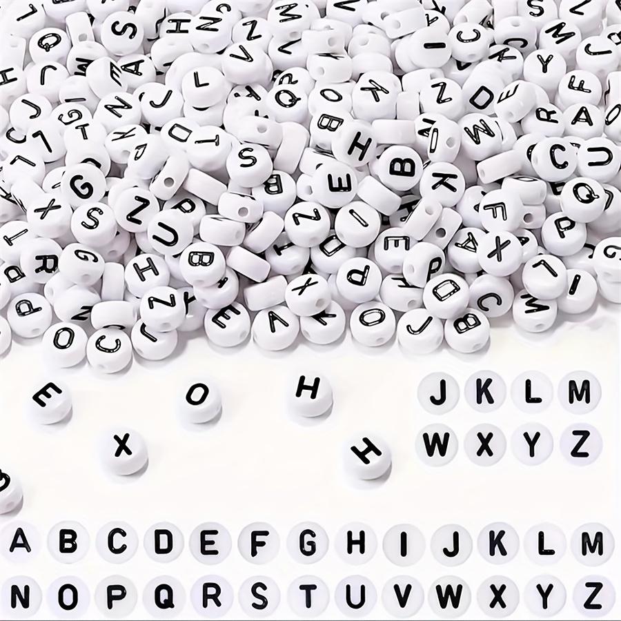 48Pcs/Lot 4*7m A-Z 26Letter Round Flat Alphabet Spacer Beads For Jewelry Making Handmade Diy Bracelet Necklace