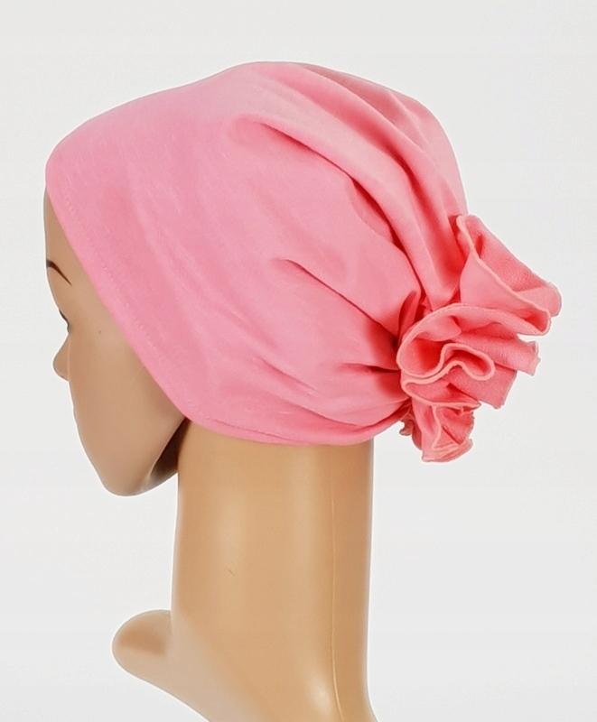 Luba Turban in Salmon Color Hat Without Pattern Even After Chemotherapy