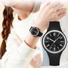 Women Quartz Watch Simple Dial Silicone Strap Waterproof Luminous Display Student Wristwatch