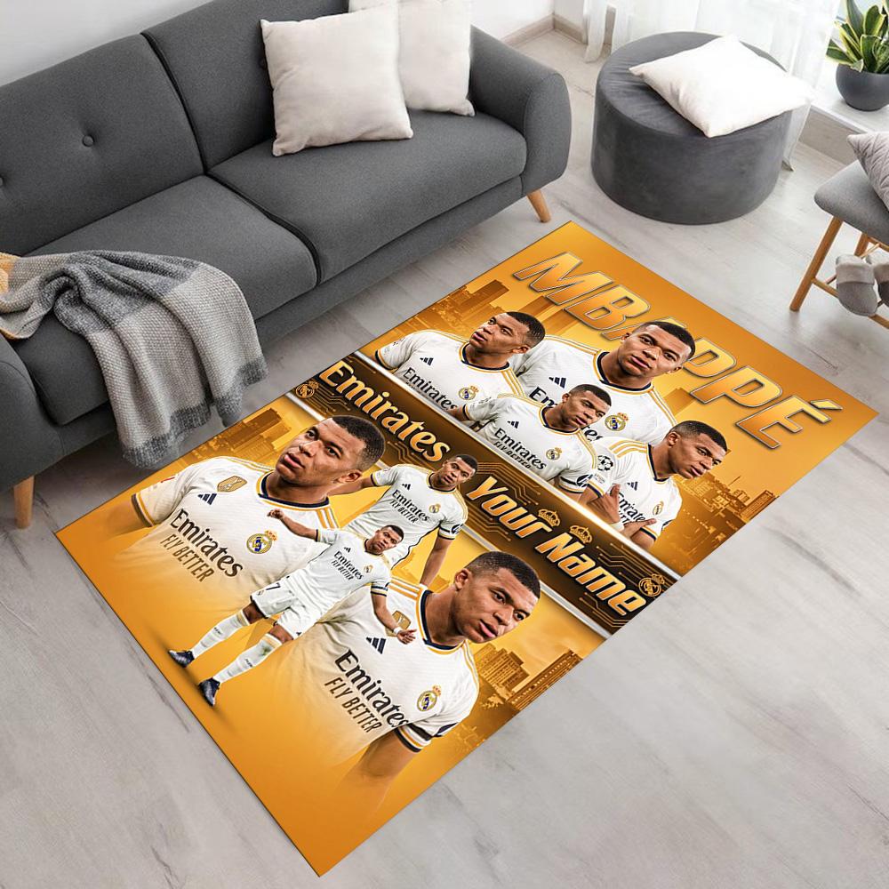 Mbappé Customize Your Name Floor Rug Office Rug Perfect for Living Rooms Dining Room Balcony Playrooms Antislip Carpet Decorate Offices