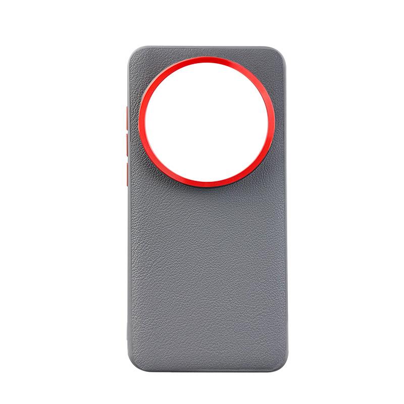 Para Xiaomi 15 Ultra Funda de Teléfono Magnética de Succión de Color Sólido, Mi 14 13Ultra Agujero Grande Anillo Metálico para Lente Cubierta Dura de Cuero de Negocios