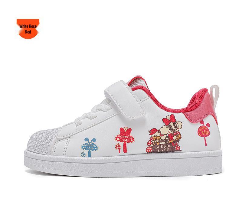 

Babudou 2024 Spring Kids Shell Toe Non-slip Skate Shoes for Boys & Girls Size 28, 17.5cm білий/рожевий