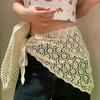 Bufanda Triangular de Encaje Calado de Moda Diadema para Mujeres Niñas Minifalda Y2K Cadena de Cadera Accesorios para la Cintura