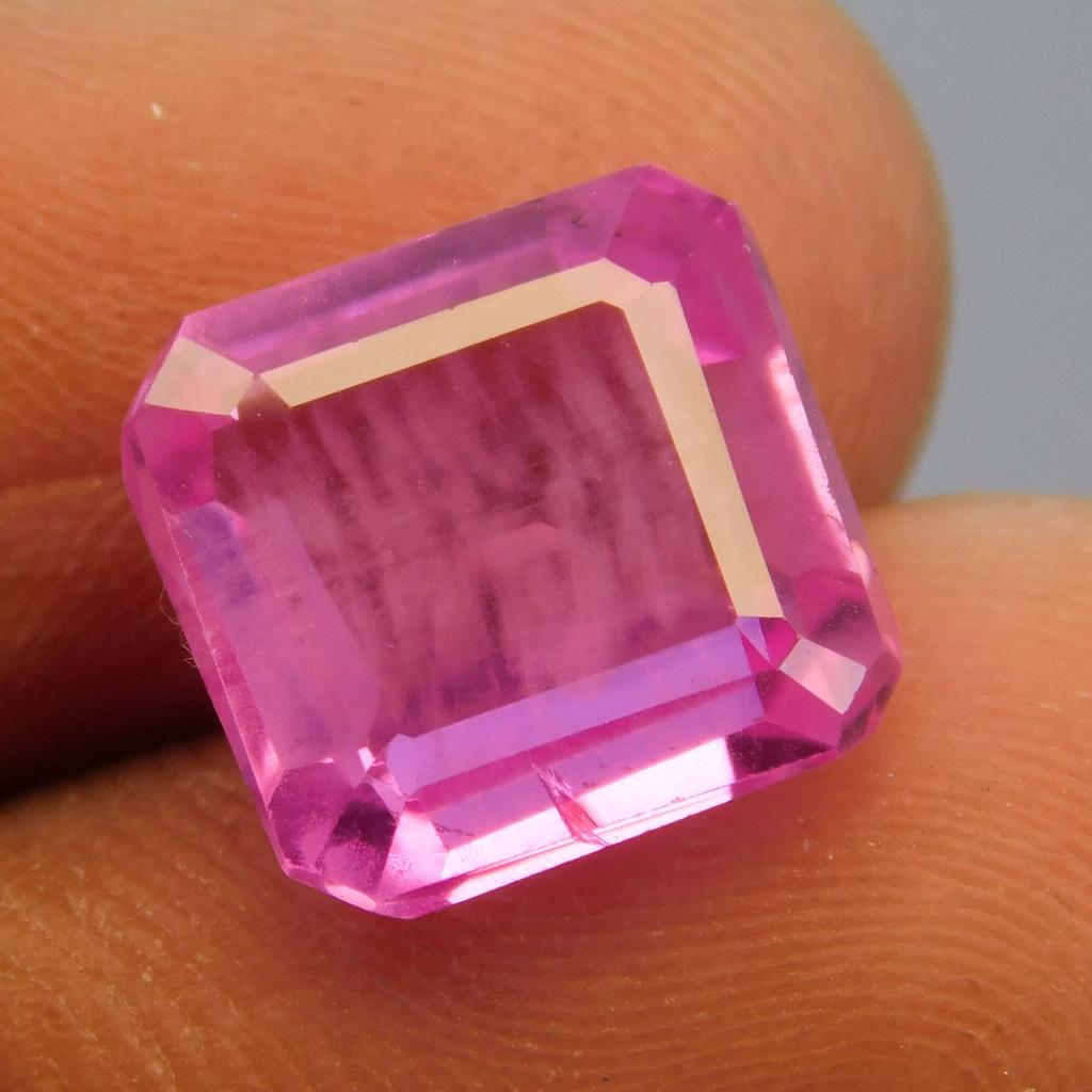 7.58 Ct Natural Good-Looking Pink Sapphire Loose Gemstone Square Cut
