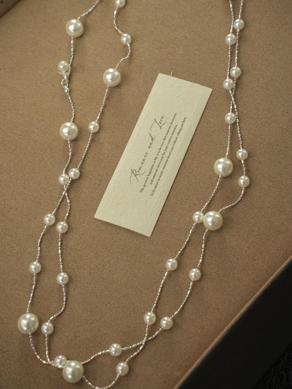 French High-End Gypsy Style Pearl Necklace for Women, Exquisite Versatile Light Luxury Niche Design Delicate Collarbone Chain Jewelry