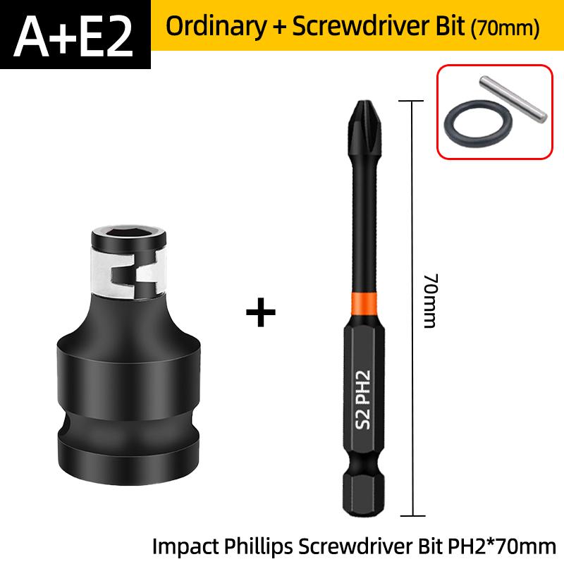 PH2 Phillips Screwdriver Bits Cross Head Magnetic 50/100/150mm Hand Tool 1/2” Square To 1/4” Hex Wrench Socket Adapter Converter